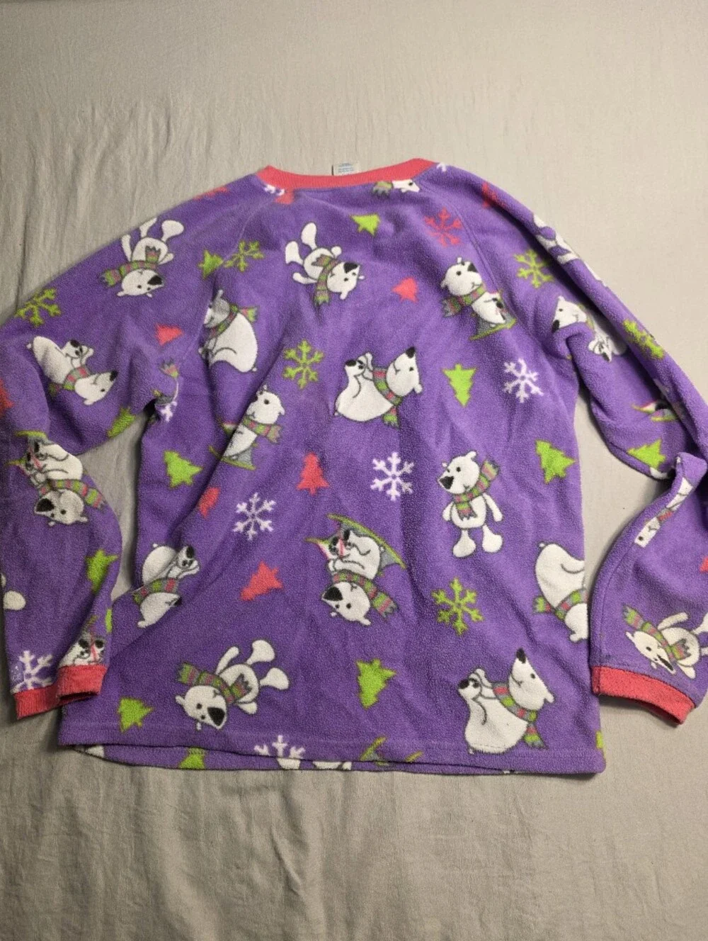 Purple Polar Bear Fleece Pajama Top Vintage 2000s Children's Place